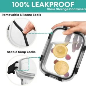 Special Discounted Price：Razab 30 PC Glass Food Storage Containers with Lids - Reusable Glass Meal Prep Containers for Lunch and Leftovers - Airtight & Leakproof Snap Locking Lids - Oven, Freezer, Microwave, Dishwasher Safe - Image 7