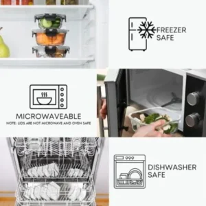 Special Discounted Price：Razab 30 PC Glass Food Storage Containers with Lids - Reusable Glass Meal Prep Containers for Lunch and Leftovers - Airtight & Leakproof Snap Locking Lids - Oven, Freezer, Microwave, Dishwasher Safe - Image 6