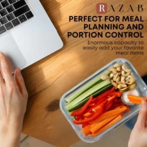 Special Discounted Price：Razab 30 PC Glass Food Storage Containers with Lids - Reusable Glass Meal Prep Containers for Lunch and Leftovers - Airtight & Leakproof Snap Locking Lids - Oven, Freezer, Microwave, Dishwasher Safe - Image 4