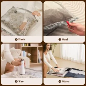 Special Discounted Price：Vacbird 15 Pack Vacuum Bags for Travel with Rechargeable Cordless Electric Pump, Carry-on Packing Bags for Luggage and Suitcase, Space Saver for Clothes and Clothing - Image 3