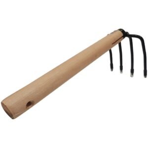 Daiso 4 Pronged Rake with Wooden Handle