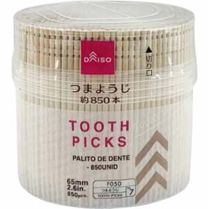 Daiso White Birch Toothpicks with Vinyl Case